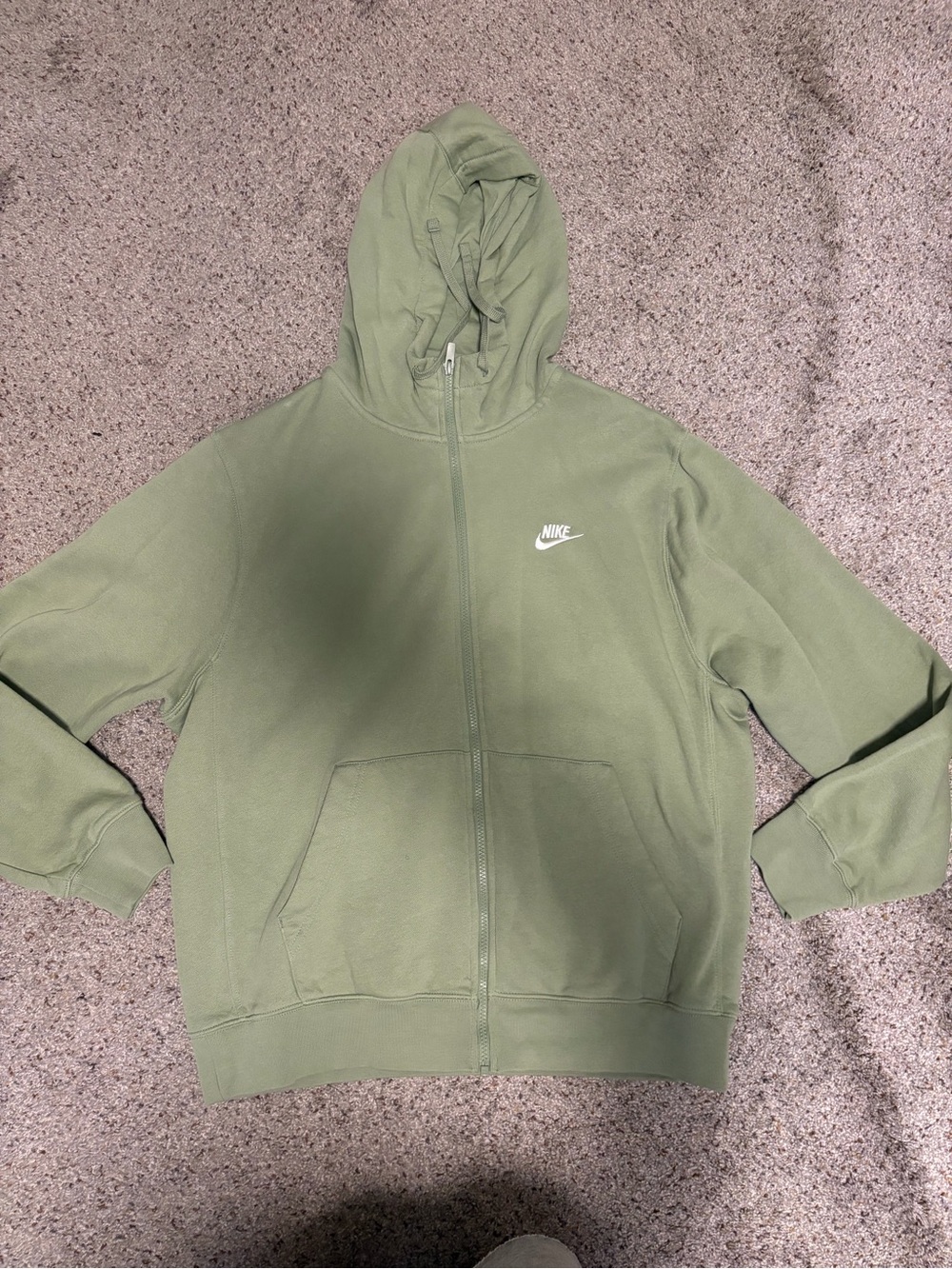 Nike Light Olive Green Zip Hoodie